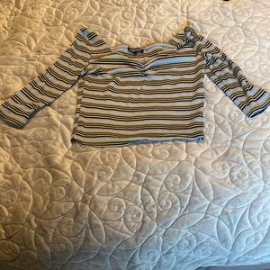 Multicolor Crop top. Very cute, stylish, Y2K, form fitting, sweetheart top.